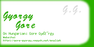 gyorgy gore business card